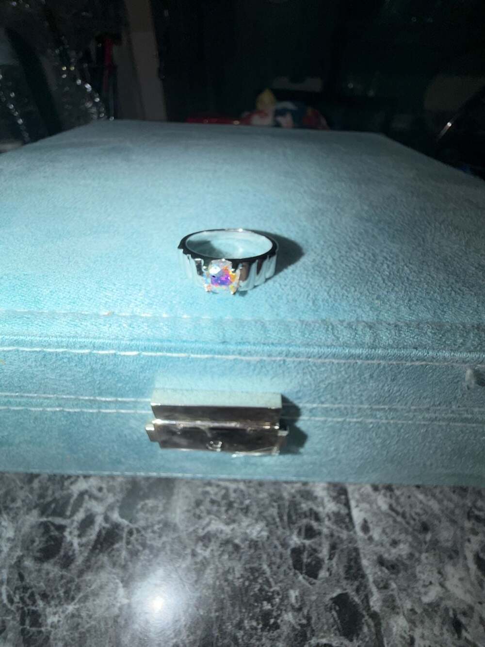 Mystic Moissanite Ring size 10 GRA Certificate included